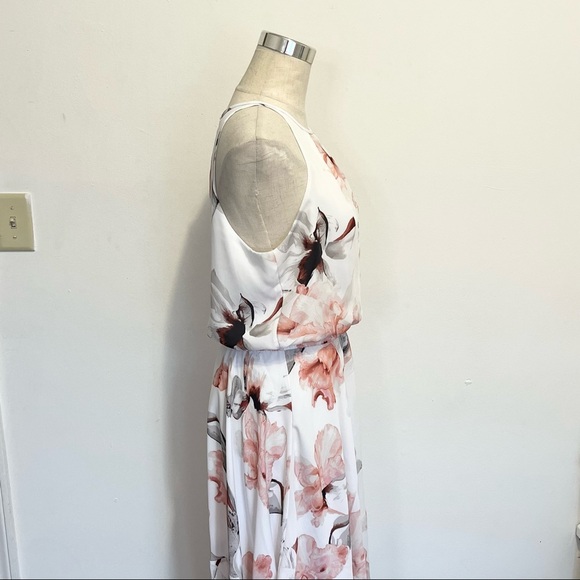 WHBM White Pink Floral Summer Dress Womens Size 10 - Picture 4 of 9